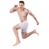 Kompresyjne szorty siatki Długie bokserki Mężczyźni Spandex Boxershorts Mężczyźni Bambus Cueca Boxer Homme Oddychające Długie Nogi Pokraty
