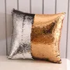 Pailletten Kussen DIY Mermaid Sequin Cushion Cover Kussensloop Magische Kleur Veranderende Omkeerbare Woondecoratie Auto Sofa Kussensloop 40x40cm