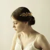 Saç Aksesuarları Gelin Saç Tomberi Rhinestones ile Altın Yapraklar Çiçekler Gelin Saç Takıları Kadınlar İçin Düğün Başlıkları BW-HP840