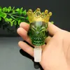 Glass Pipes Smoking Manufacture Hand-blown hookah Green Crown Ghost Head Glass Bubble Head