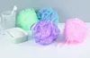 Éponge de bain Loofah Pouf en maille Double mélange de couleurs Loofa Puff Scrubber Exfolier avec des accessoires de bain de beauté