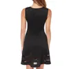 2018 Women Dresses Sleeveless Collar Solid Fashion Party Club Mini Dress Summer Black Mesh Dress Outset Swing Many Colors High Quality