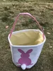 Panier de lapin de Pâques Sacs de lapin de Pâques Sac fourre-tout en toile imprimé lapin Paniers de bonbons aux œufs 4 couleurs L-OA3960