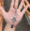 Zilver roestvrij staal Jezus Christus hanger kruis charme metalen sleutelhanger auto sleutelhanger religieuze sieraden cadeau sleutelhouder