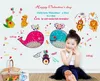 50 pcs/lot dauphin poisson animaux sticker mural décor à la maison stickers muraux pour enfants chambres salle de bain enfants mur décorations pour la maison