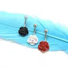 Cheap Boutique Ceramic Rose Shape Navel Belly Sexy Piercing Body Jewelry Piercing Septo Medical Steel 3 Colors Wholesale