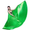 2016 nouveau Style professionnel blanc danse du ventre Costume aile danse du ventre tissu Transparent isis ailes couleur dorée