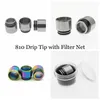 810 Anti-friture SS Drip Tip avec filtre net couleur arc-en-ciel en acier inoxydable à large alésage pour atomiseur de réservoir à filetage 810 DHL