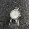 Fashion M design Marka damska Dziewczyna crystal Dial Pasek ze stali nierdzewnej Zegarek kwarcowy M6056-1