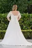 Selling Hot New V Neck A Line Wedding Dresses With Half Sleeves Long Princess Chiffon Bridal Gowns Plus Size Crystal Handmade Top DH392