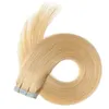 3 färger Alternativ 16 "18" 20 "22" 24 "Indian Hair Skin Weft Remy Double Sided Tape in Human Hair Extensions 80st 200Gr Lot