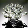 Cristal de vidro 80mm flor de lótus pedras e minerais naturais Feng shui esfera cristais flores para o casamento adereços lembranças