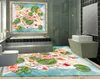 waterproof PVC Wallpaper Three-dimensional goldfish play lotus background wall Floor wallpapers for living room