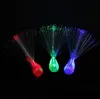 Creative Peacock LED Finger Ring Lights Beams Party Nightclub Kleur Ringen Optische Fiber Lamp Kinderen Halloween Feestartikelen Pauw # kg01