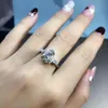 2018 Handmade Heart Shape lovers ring 3ct Diamond cz 925 sterling silver Engagement wedding band rings for women Jewelry