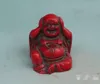 3 Stück Tibet Rot Türkis geschnitzte Buddha-Statue