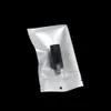 200ピー/ロットクリア/白の再現可能なプラスチックバッグの自己シールポリBagreclosableジッパージッパーロックのプラスチックパッケージバッグが付いている穴のパウチ