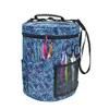 Large-sized Cylinder Crochet Hook Storage Bag Woolen Yarn Storage Bag Tote Organizer For Knitting And Knitting Polyester 600D