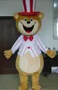 2018 Vendita in fabbrica calda Costume mascotte orsacchiotto leggero e facile da indossare con cappello da circo per adulti da indossare