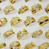 15 Pcs 5 Sets New Hot 3 in 1 Zircon GoldPlated Rings Sets For Women Female Wholesale Jewelry Bulks Lot Free Shipping LR4038