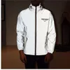 Men jacket casual hiphop windbreaker reflective jacket tide brand men and women lovers coat hooded fluorescent clothing