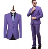 Personnaliser Purple Groom Smokings Revers Cran Un Bouton Centre Vent Hommes Costume De Mariage Hommes D'affaires Dîner Prom Blazer (Veste + Pantalon + Cravate + Veste) 123
