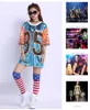 Nightclub DS Show Costumes Langes Tee DJ Street Dance Dancers Kleid lose Pailletten T -Shirts Tops sexy für Frauen