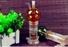 Double 2 layer heart water bottle with color ball Wholesale Glass bongs Oil Burner Glass Water Pipe Oil Rigs Smoking Rigs
