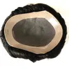 남자 교체 시스템에 대 한 Npu Toupee와 모노 레이스 인간의 머리 남자 Toupee 파인 모노 100 % 인도 웨이브 Hairpiece 3 크기 5 색