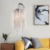 Chain Light Modern Wall Lamp Tassel Aluminum Bracket Silver Sconces Lighting Aisle Hallway Porch Lights