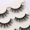 2018 Doğal El Yapımı Siyah Yanlış Eyelashes Moda Makyaj Sahte Kirpikleri Çapraz Dağınık Yumuşak 3D Göz Lashes 3pairs / set DHL kargo