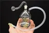 Mini double couche gourde en verre plate-forme de pétrole Bongs Pipe à eau Percolator Downstem Tabac Tuyaux de tabac Recycle Oil Rigs bongs avec 10mm bol