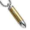 Punk Stainless Steel Men Lord's Prayer Hollow Bullet Vintage Cross Necklace Pendant Box Chain Man Party Jewelry Collier H017