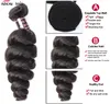 Ishow Brazilian Loose & Waterwave Human Hair Bundles With Closure Peruvian Unprocessed Virgin Weaves Extensions for Women All Ages Natural Color