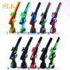 10 colors light weight silicone smoking pipes new gun mini rifle oil burner water bong wholesale price oil rigs with metal bowl