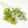 フルーツプラスチック4茎付き人工ココナッツ葉植物4茎白/黄色のココナッツフルーツステム55cm/21.65 "