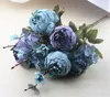 8 Head Silk Peony Artificial Flower Display Fake Blommor Bröllopsrum Hem Party Garden Decor Multi Colors