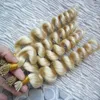 200pcs I Tip Extensiones de cabello Rubio humano Cabello ondulado suelto peruano 200g Extensión de cabello de queratina preadherida en los paquetes de cápsulas de queratina