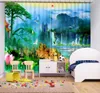 Nowoczesna kurtyna fotograficzna Beautiful Forest Waterfall krajobraz zasłony salon Bedroom 3D Kurtyna dla dzieci