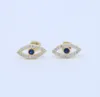 2018 nieuwe echte 925 sterling zilveren fabriek drop verzending fijne Turkse sieraden boze oog studs micro pave cz bling oorbellen