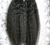 Grov yaki mikro loop mänskliga hårförlängningar 200g kinky rak 100 mänskliga mikro pärllänkar maskin tillverkade remy hårförlängning yaki5002290