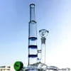 10 Inch Oil Rigs Glass Bongs Hookahs Three Comb Perc Stright Tube Water Pipes With Bnger Dab Rig 14mm Femal Glass Bong Waterpipes 10XX