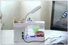 Ev Mini Balık Tankı Çok Fonksiyonlu Temizle Fishbowl LED Gece Lambası Çalar Saat USB Akvaryum Güvenliği 8 5fc BB
