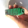 Pipe à fumer en Quartz Malachite verte, pierre de cristal, pointe de baguette, tuyaux à cigares avec 3 filtres métalliques pour fumer en santé