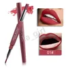 Miss Rose 2 in 1 Rossetto Opaco Rossetto Opaco Matita con Labbra Liner 14 colori Nudo Red Velvet Doppio Rossetto Utile