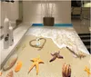 PVC Self-adhesive Floor Underwater World Bathroom 3D Art Floor Tiles self adhesive wallpaper