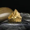 Mens Hip Hop Gold Ring Jewelry Retro Indian Chief Punk Vintage Exaggerated Alloy Metal Rings