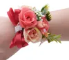 Koreansk konstgjord blomma handled blomma Koreansk version av bröllopsbruden Bridesmaid Wrist Flower Decoration Rose Bouquet grossist