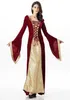 Medieval Dress Robe Women Renaissance Dress Princess Queen Costume Velvet Court Maid Halloween Costume Vintage Hooded Gown