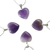 Großhandel gute Qualität natürlichen Amethyst Stein herzförmigen Anhänger Schmuck Ohrring Halskette Anhänger Mode Charme 50 teile/los